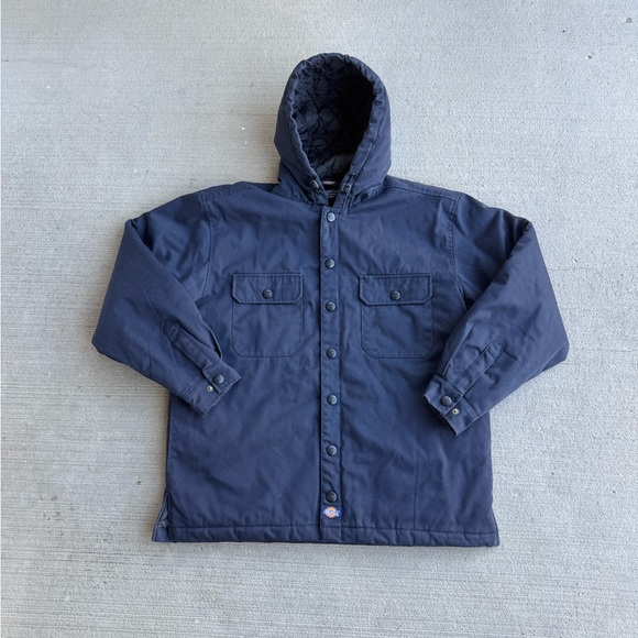 Vintage Dickies Quilted Insulated Workwear Jacket Coat Navy Blue Size Medium Y2K - Picture 1 of 13